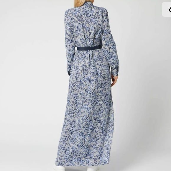 MICHAEL Michael Kors Blue Coral Mosaic Georgette Shirt Maxi Dress - Picture 2 of 15